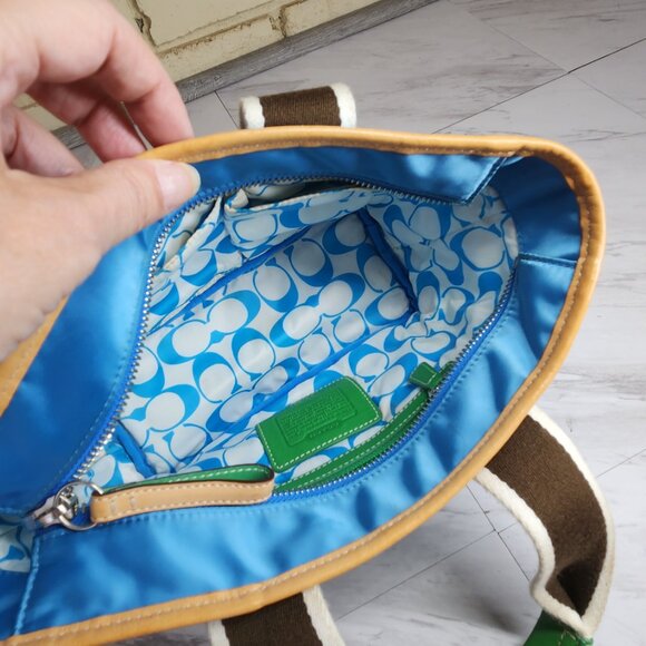 Vintage Coach Hampton Y2K Blue Handbag Tote Purse - Picture 13 of 13